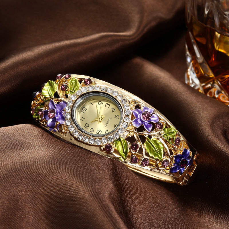 Flower diamond bracelet watch ladies bracelet watch