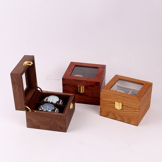 Vintage wooden 2 watch storage box