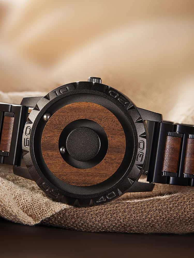South African Red Sandalwood Magnetic Ball Minimalist Watch