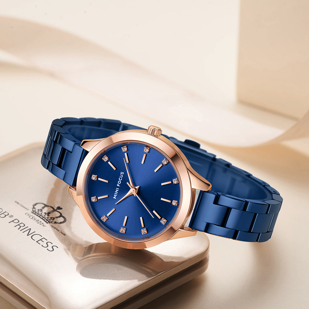MINI FOCUS brand women's watch light luxury diamond women's watch simple steel belt waterproof women's watch MF0367L