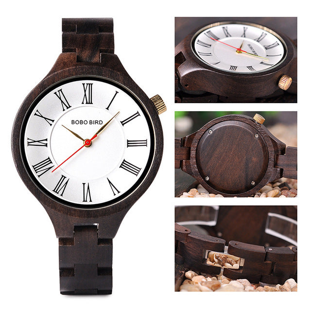 Orologio da polso uomo al quarzo interamente in legno, Orologio da polso donna al quarzo interamente in legno,