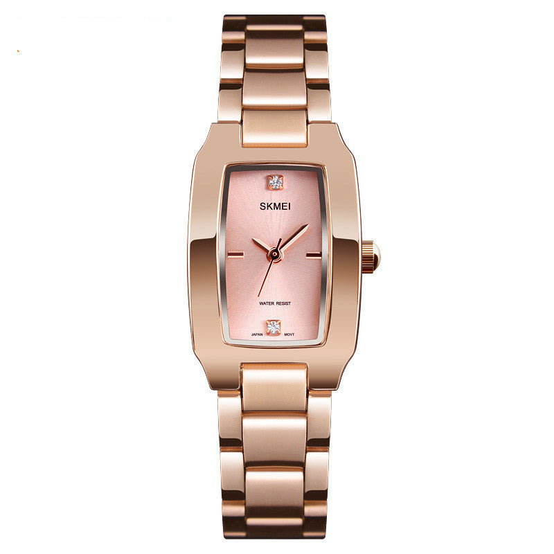 Simple Ladies Diamond-studded British Watch Gold Steel Belt