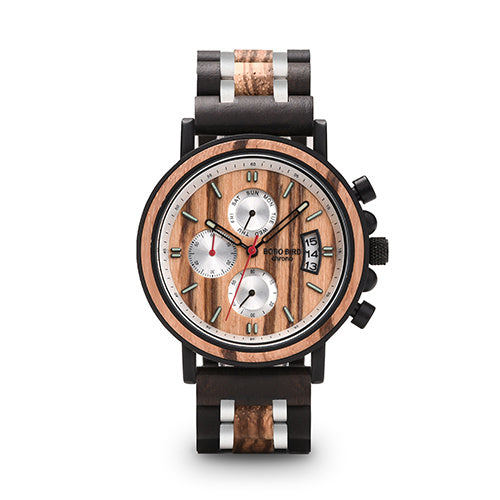 Multifunctional solid wood watch