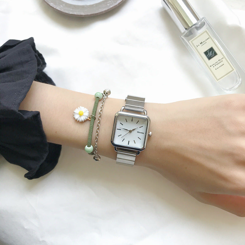 Internet celebrity INS literary retro small fresh Japanese and Korean style square plate versatile simple temperament student watch female watch