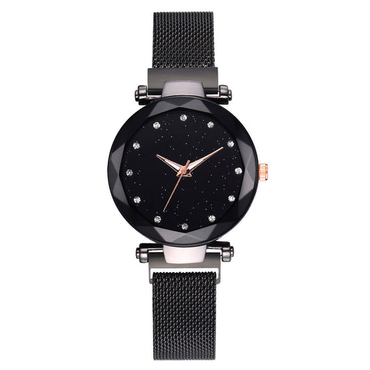 Stall supply Internet celebrity Douyin same lazy ladies watch magnet attracts iron fashion starry sky watch wholesale