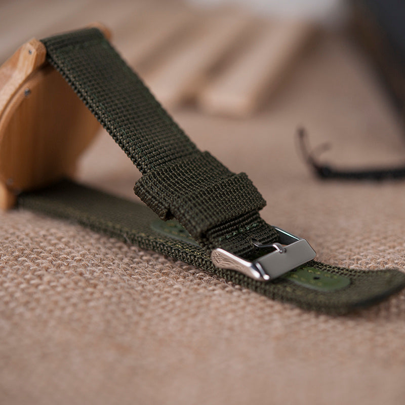 Wooden hand-framed bamboo wood woven strap