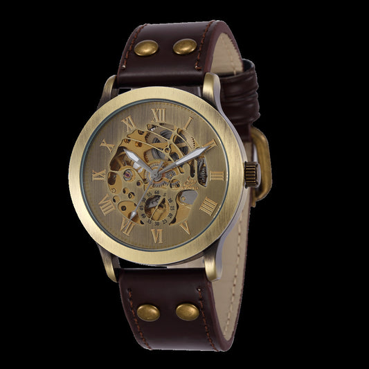 Shenhua deep Hua 9269 men's fashion leisure bronze full automatic mechanical belt watch wholesale trade