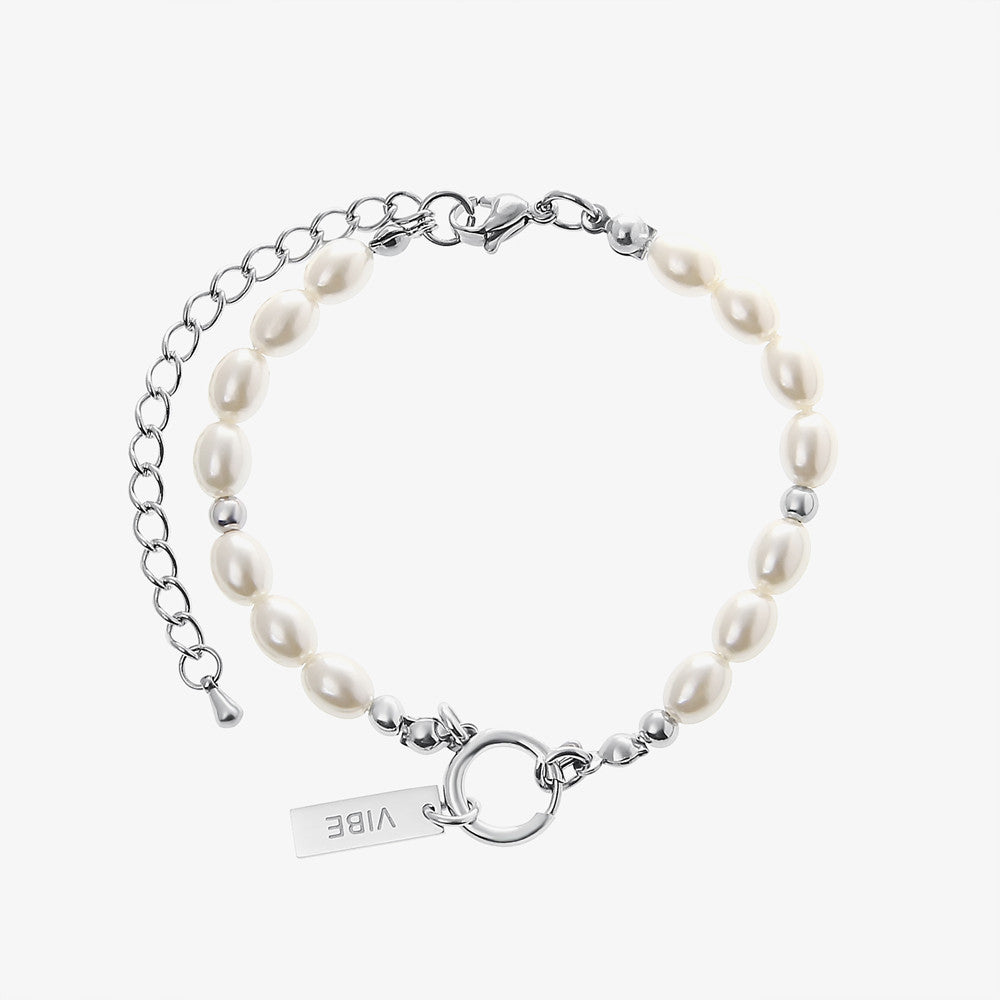 Square Pearl Bracelets For Men And Women Double Stacking Simple