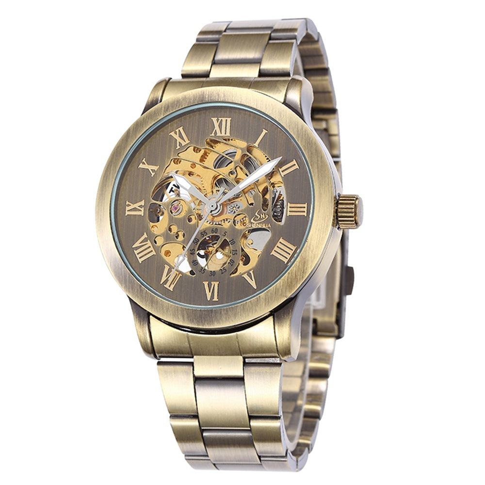 Shenhua deep Hua 9269 men's fashion leisure bronze full automatic mechanical belt watch wholesale trade