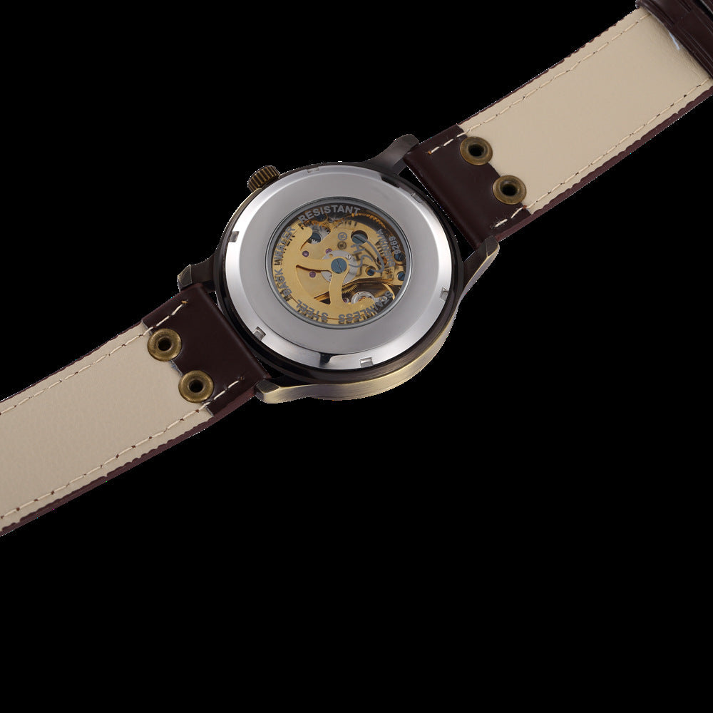 Shenhua deep Hua 9269 men's fashion leisure bronze full automatic mechanical belt watch wholesale trade