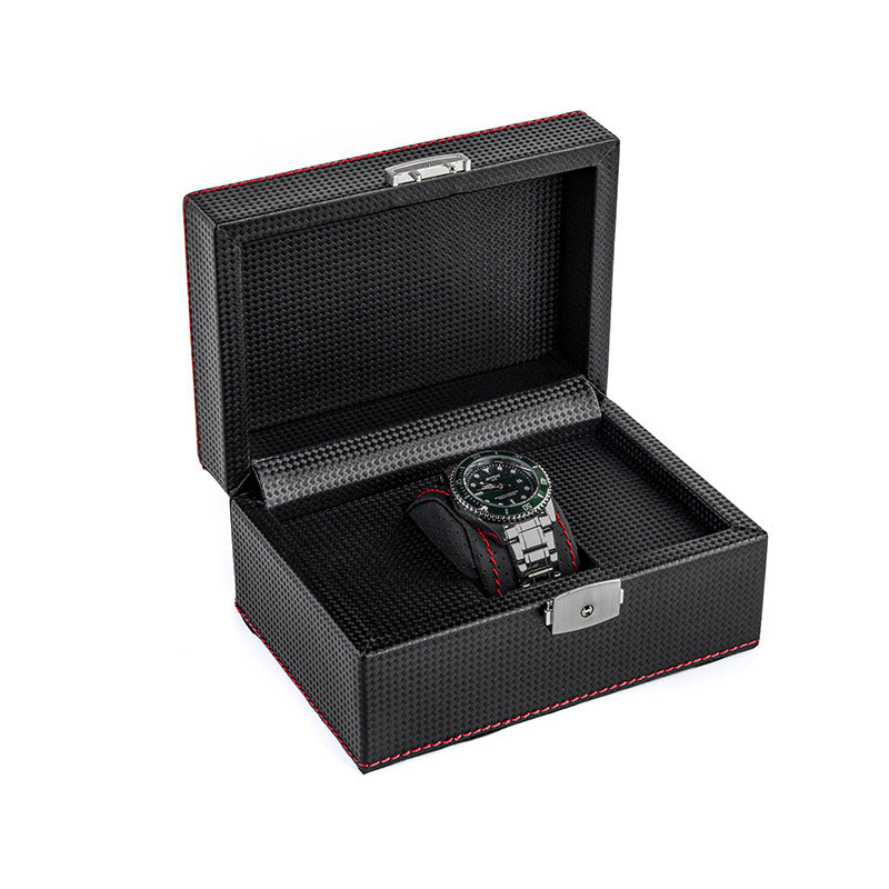 Carbon Fiber Leather Watch Storage Box
