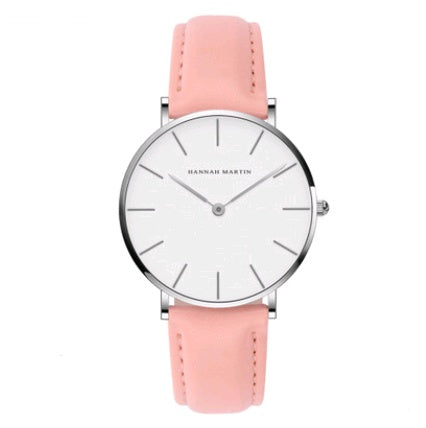 36mm ladies simple watch waterproof Korean white belt student watch