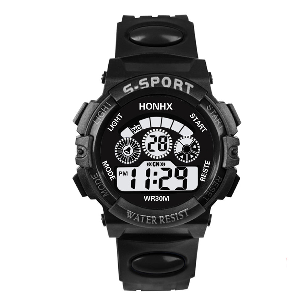 HONHX cross-border exclusive for men and women students electronic watch LED luminous watch 62 three eyes
