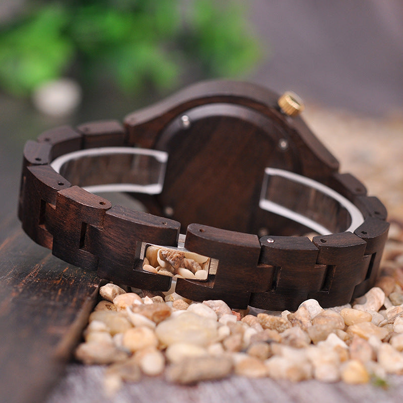 Orologio da polso uomo al quarzo interamente in legno, Orologio da polso donna al quarzo interamente in legno,