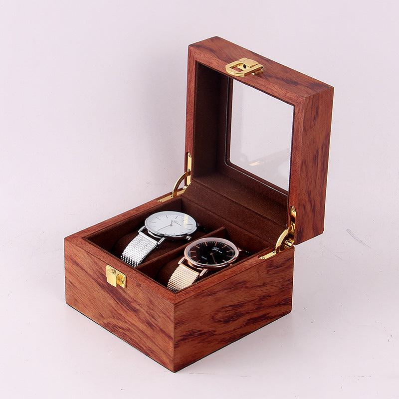 Vintage wooden 2 watch storage box