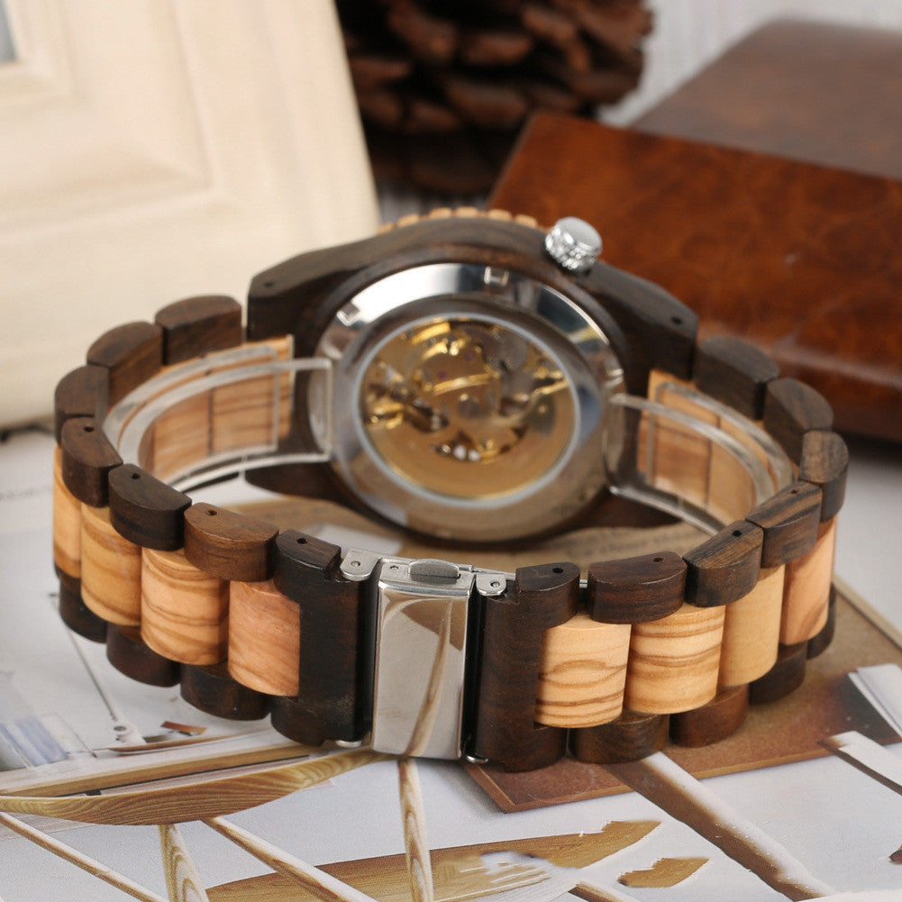Mechanical Creative Wooden Watch Men's Fashion Casual Watch