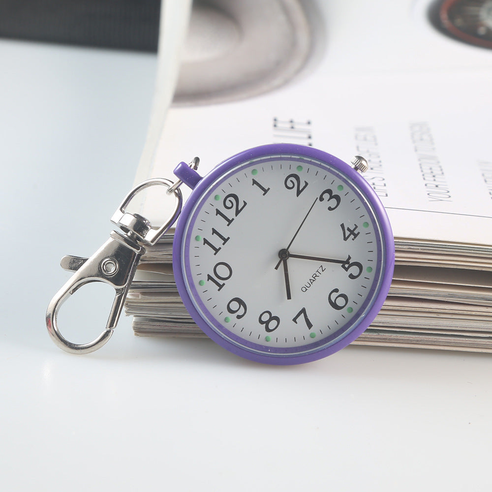 Clear Numbers Luminous Watch Keychain Pocket Watch