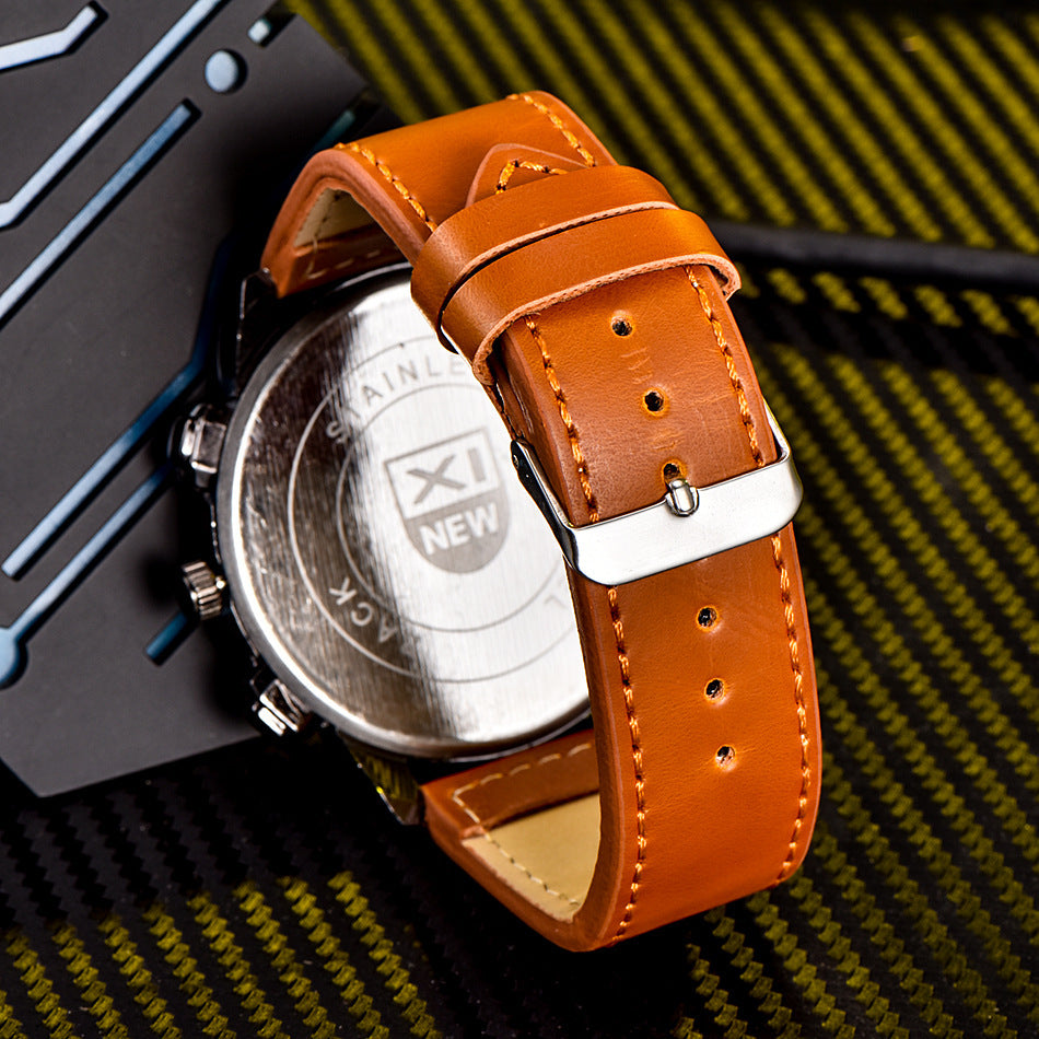 Men's large quartz watch