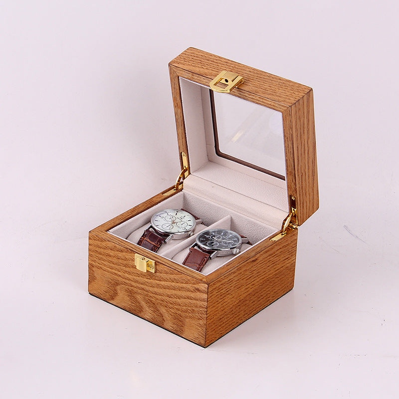 Vintage wooden 2 watch storage box