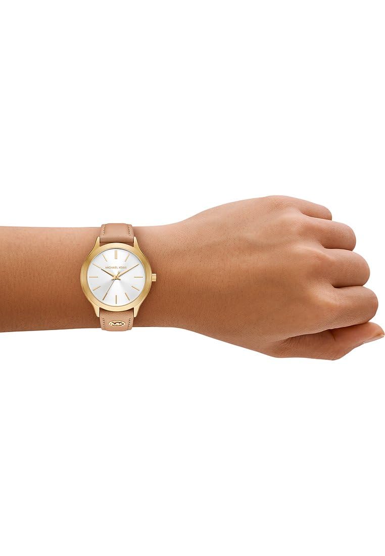 Michael Kors Orologio Slim Runway da donna, movimento al quarzo a tre lancette da 38 mm con cinturino in pelle