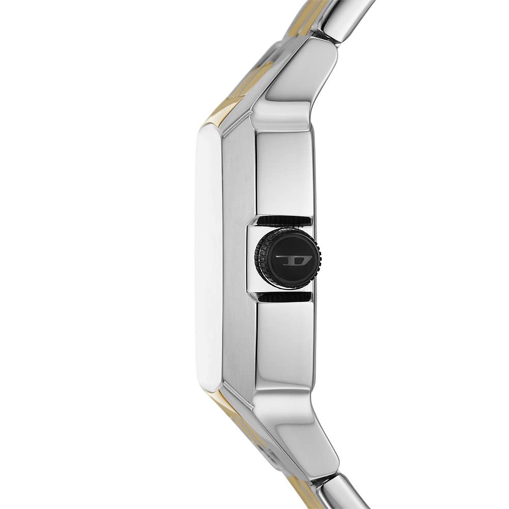 Diesel Orologio Cliffhanger da uomo, Movimento al quarzo a tre lancette con Cinturino in silicone, acciaio inox o pelle