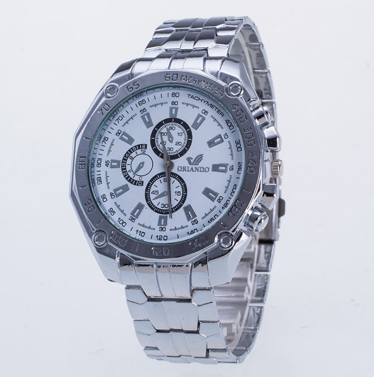 Fashion Silver Stainless Steel Mens Watches Top Brand Luxury Watch Men Sport Clock Man Casual Wristwatch Relogio Masculino 