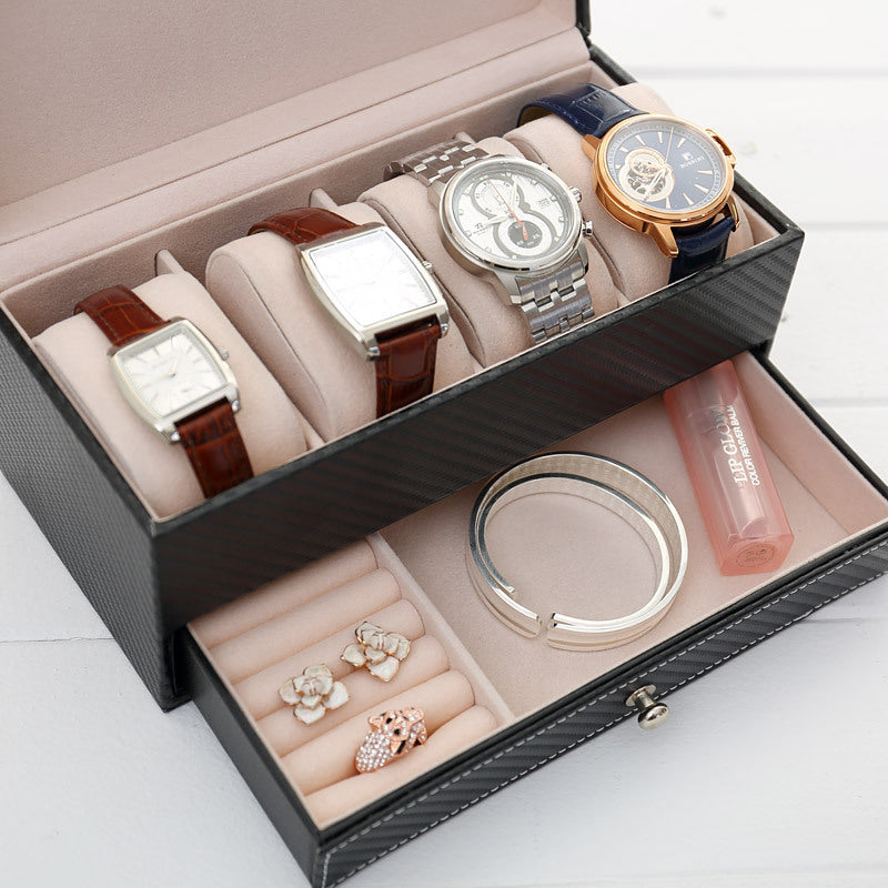 Leather 4-seater watch storage box