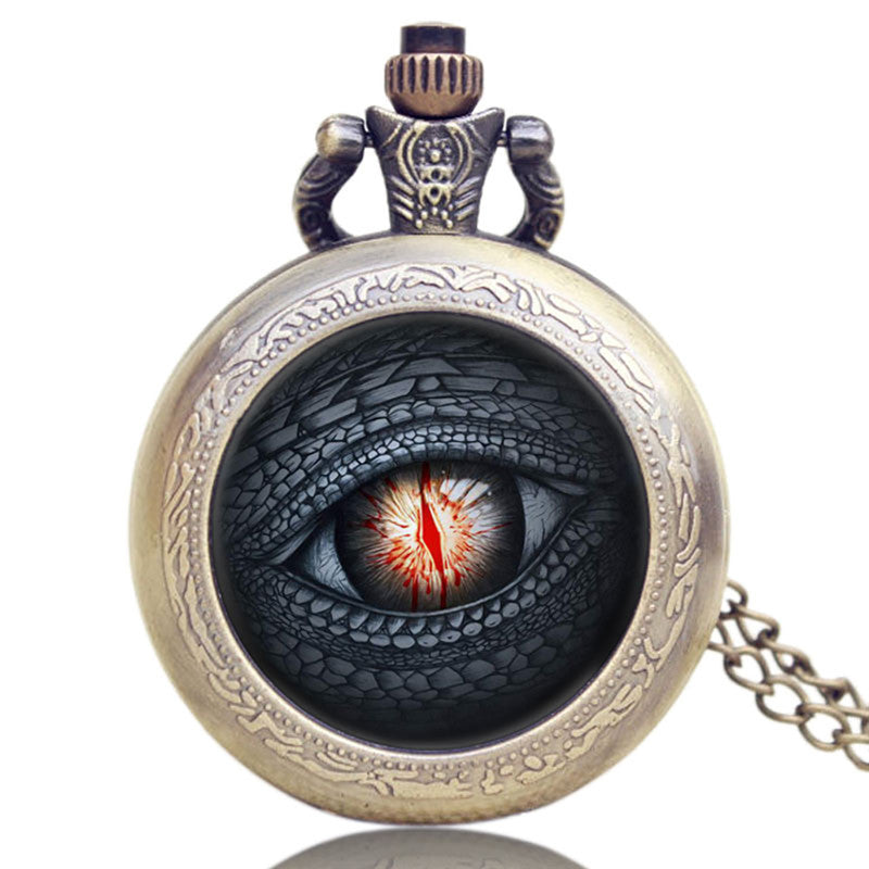 Vintage Large Pocket Watch Engraved Three-Headed
