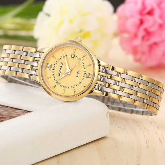 Women's Retro Steel Belt Calendar Waterproof Watch