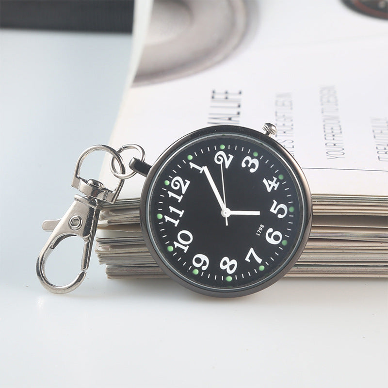 Clear Numbers Luminous Watch Keychain Pocket Watch