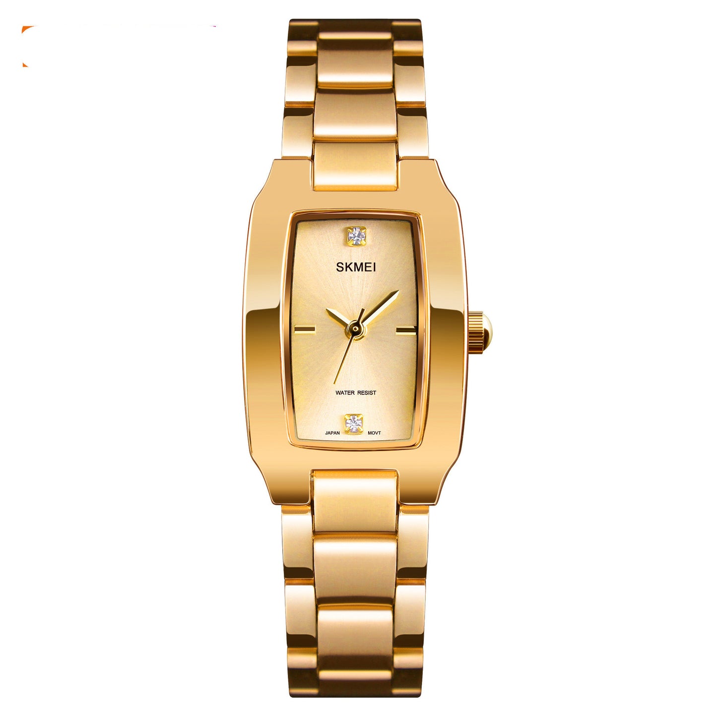 Simple Ladies Diamond-studded British Watch Gold Steel Belt