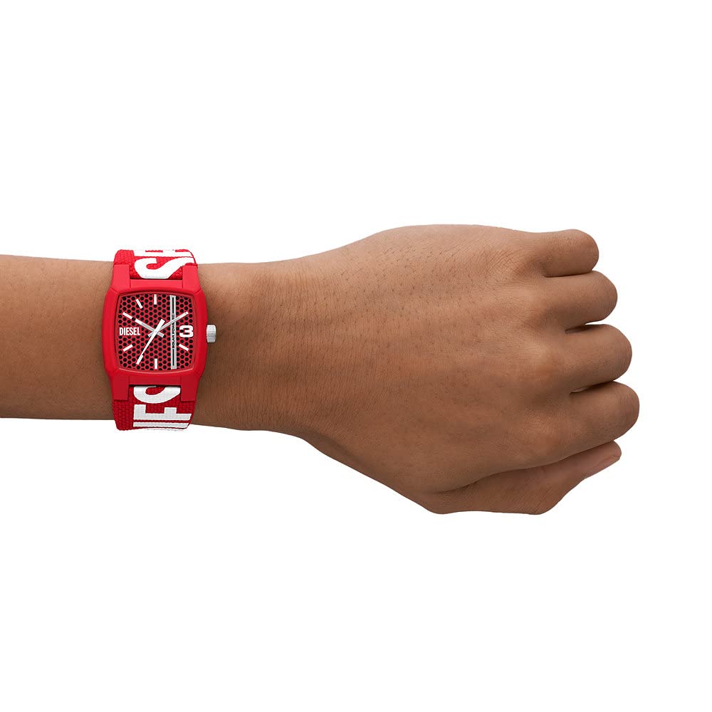 Diesel Orologio Cliffhanger da uomo, Movimento al quarzo a tre lancette con Cinturino in silicone, acciaio inox o pelle