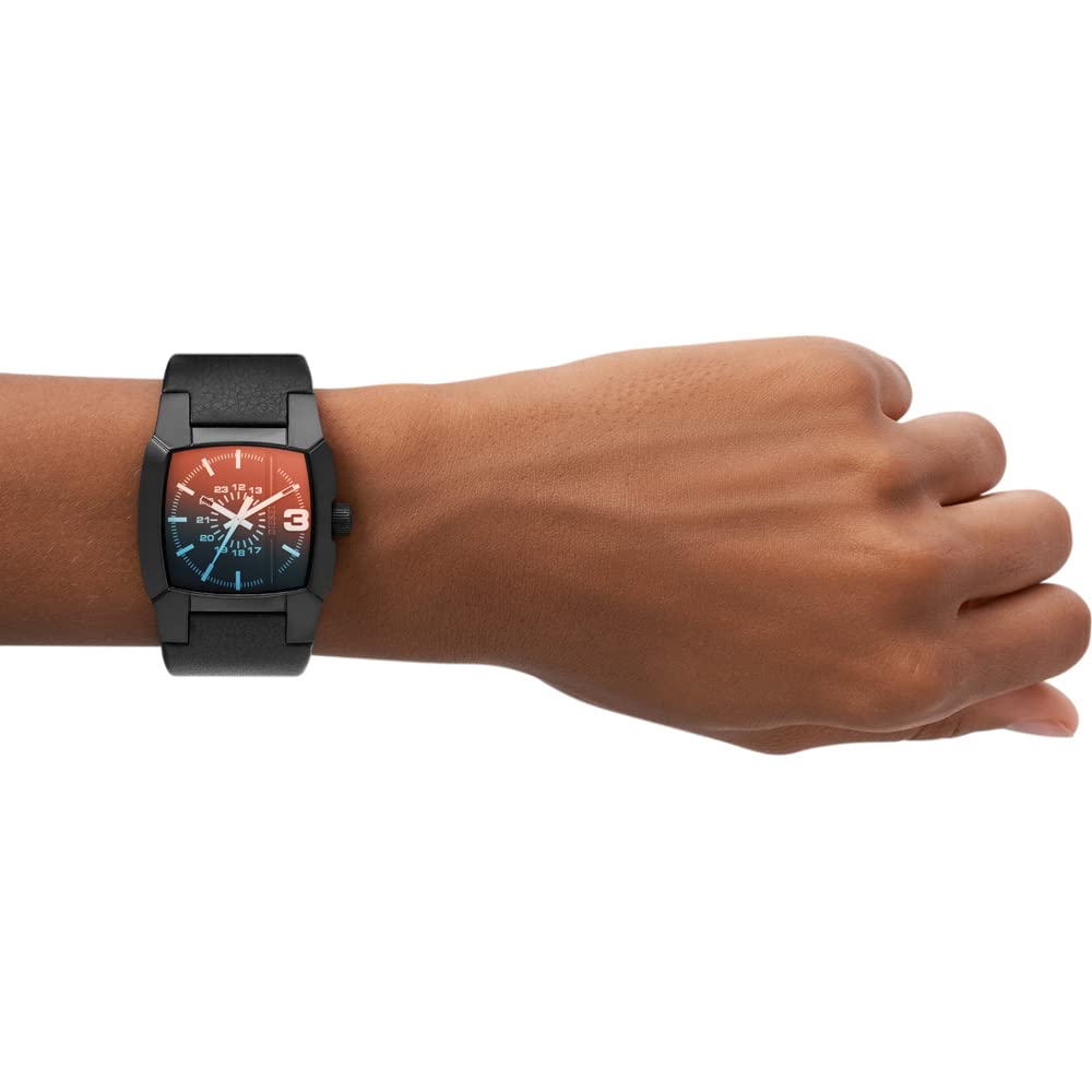 Diesel Orologio Cliffhanger da uomo, Movimento al quarzo a tre lancette con Cinturino in silicone, acciaio inox o pelle