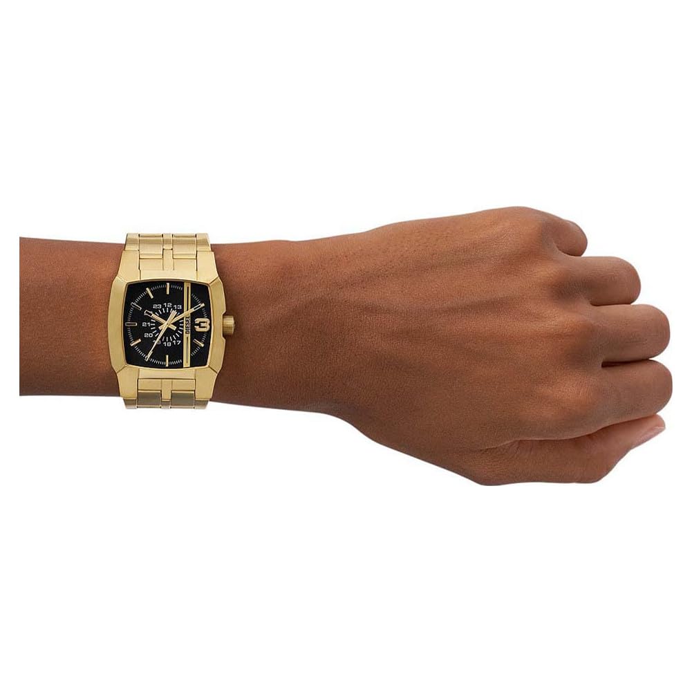 Diesel Orologio Cliffhanger da uomo, Movimento al quarzo a tre lancette con Cinturino in silicone, acciaio inox o pelle