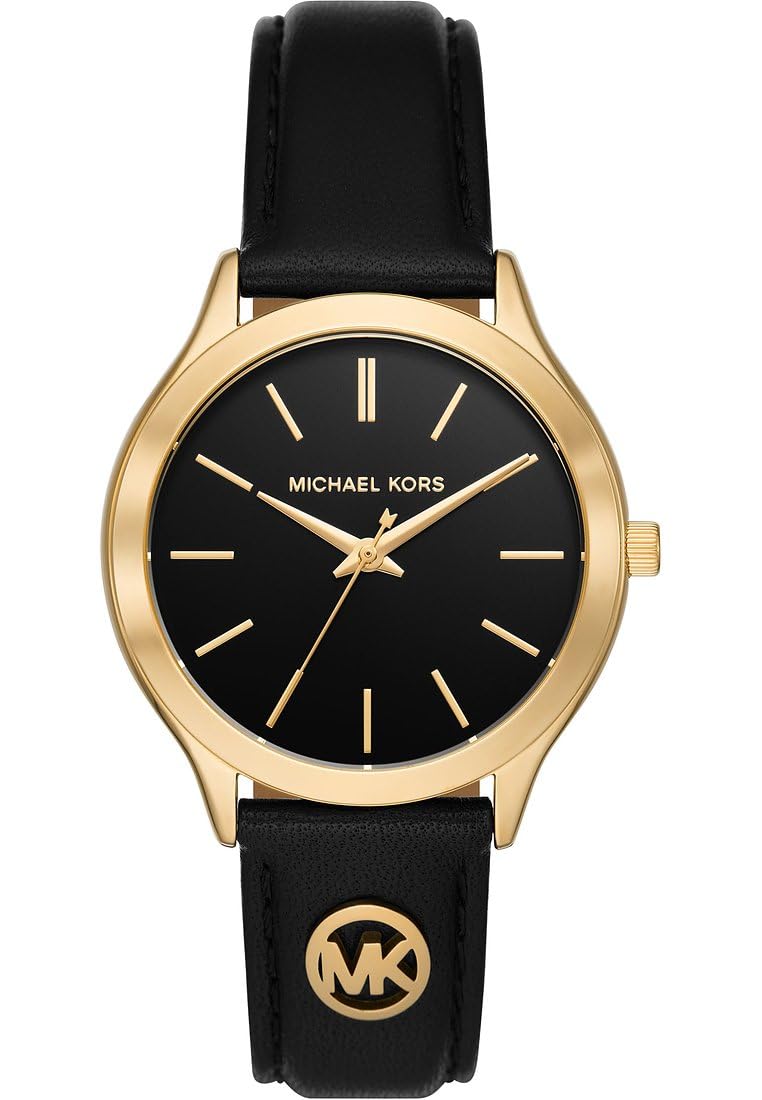 Michael Kors Orologio Slim Runway da donna, movimento al quarzo a tre lancette da 38 mm con cinturino in pelle