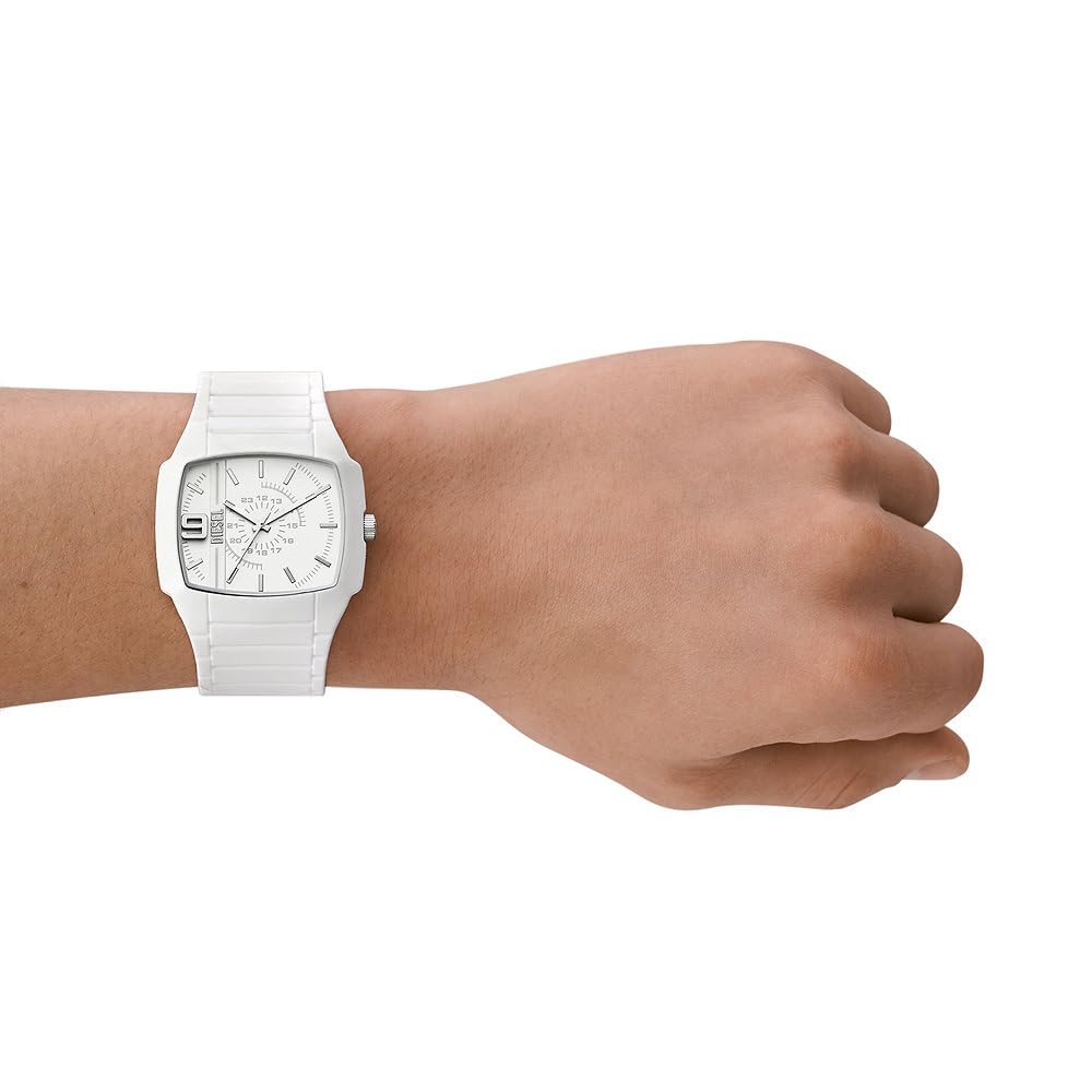 Diesel Orologio Cliffhanger da uomo, Movimento al quarzo a tre lancette con Cinturino in silicone, acciaio inox o pelle