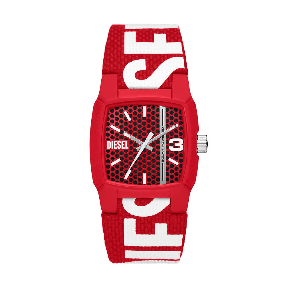 Diesel Orologio Cliffhanger da uomo, Movimento al quarzo a tre lancette con Cinturino in silicone, acciaio inox o pelle