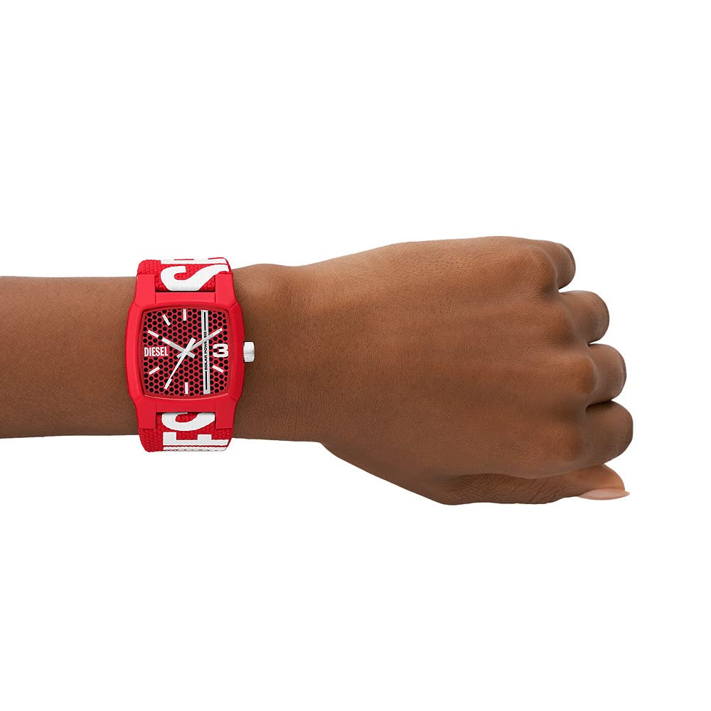 Diesel Orologio Cliffhanger da uomo, Movimento al quarzo a tre lancette con Cinturino in silicone, acciaio inox o pelle