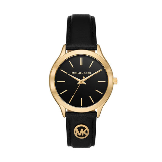 Michael Kors Orologio Slim Runway da donna, movimento al quarzo a tre lancette da 38 mm con cinturino in pelle