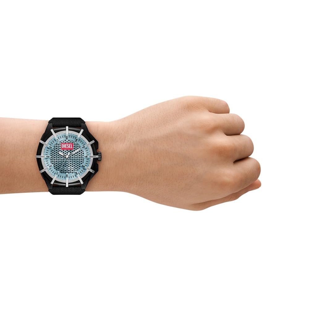 Diesel Framed orologio per uomo, Movimento al quarzo a energia solare con cinturino in silicone, acciaio inossiorologio perbile o pelle