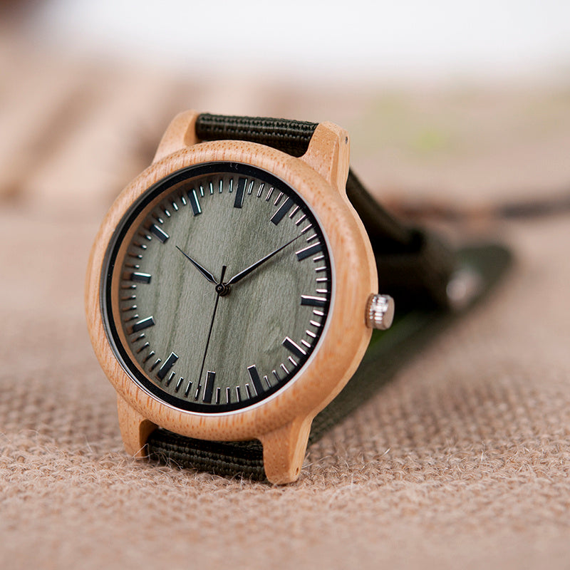 Wooden hand-framed bamboo wood woven strap