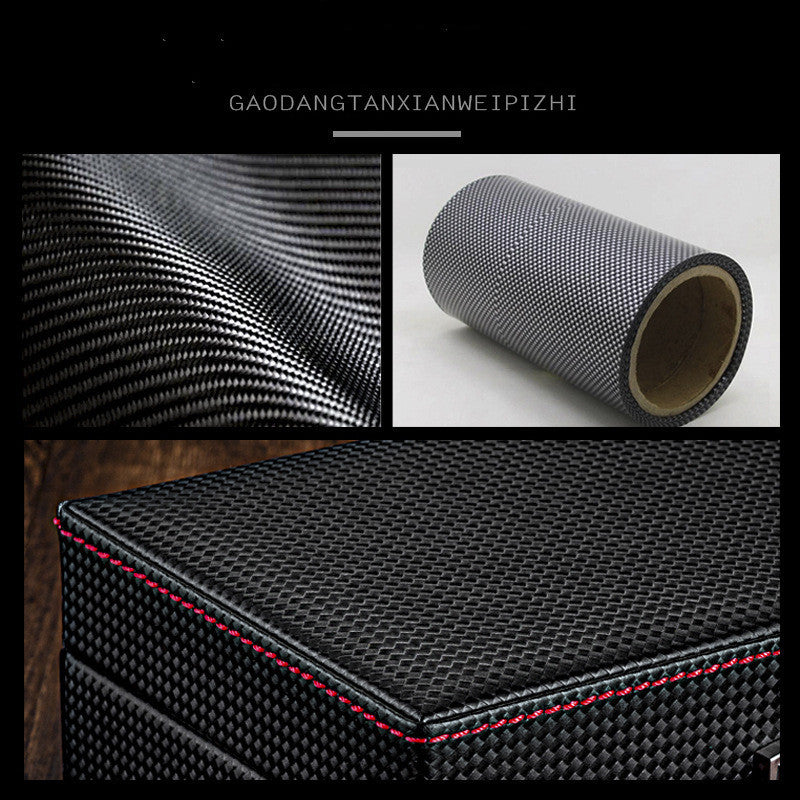 Carbon Fiber Leather Watch Storage Box