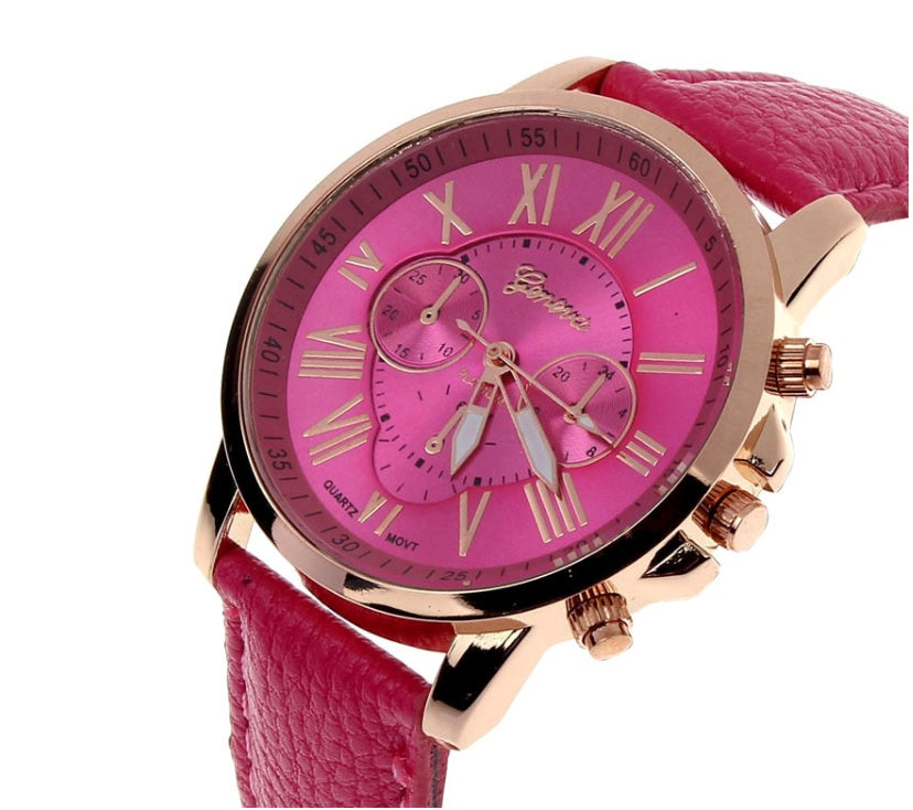 The latest three-eye belt watch Geneva GENEVA belt watch double-faced watch