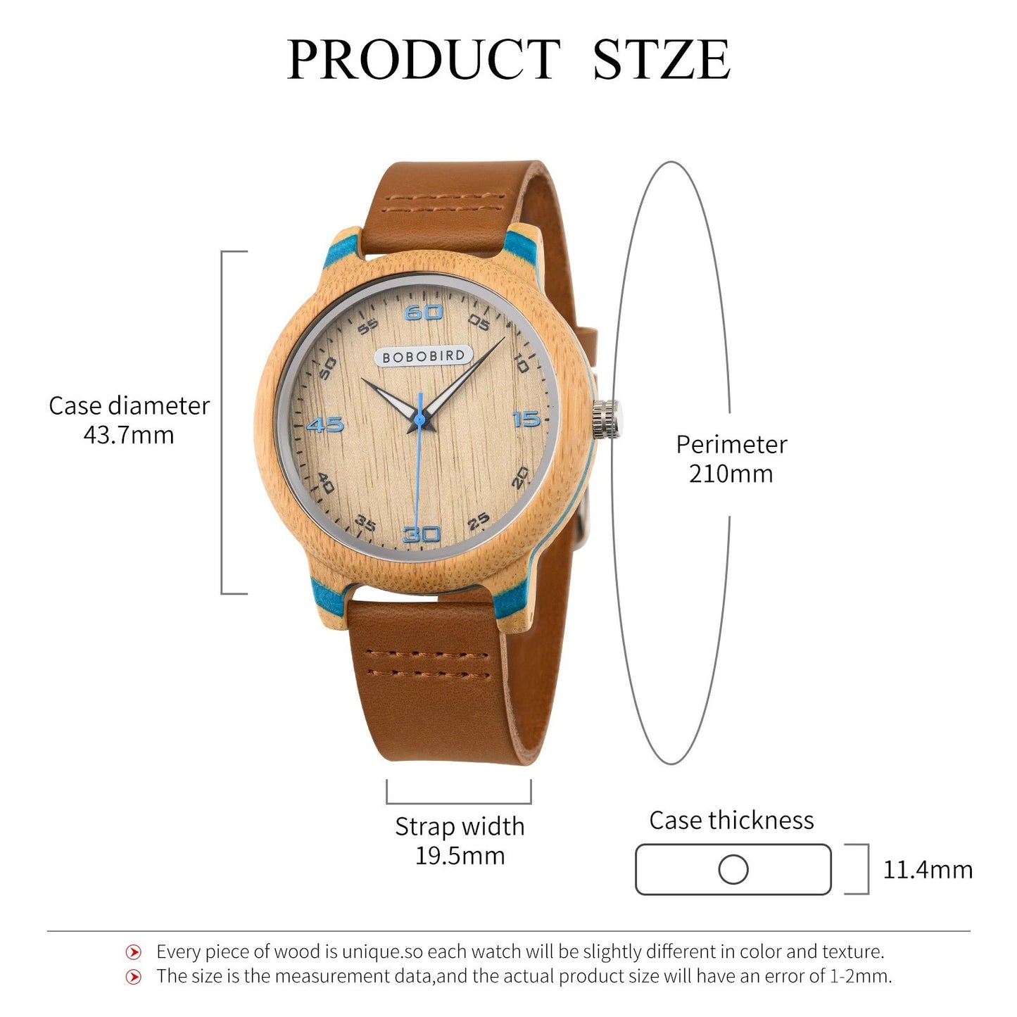 Creative Log Color Wooden Watch Quartz Movement