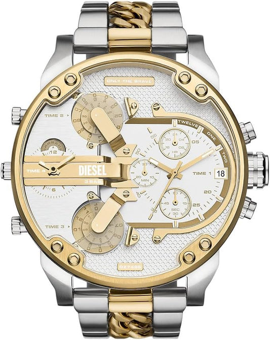 Diesel DZ7486 Men's Analogue Quartz Watch with Stainless Steel Strap, multi-coloured, bracelet