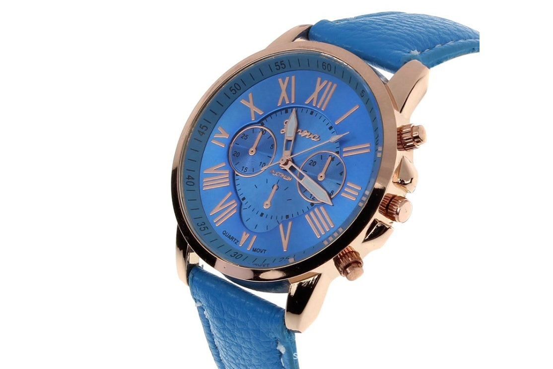 The latest three-eye belt watch Geneva GENEVA belt watch double-faced watch