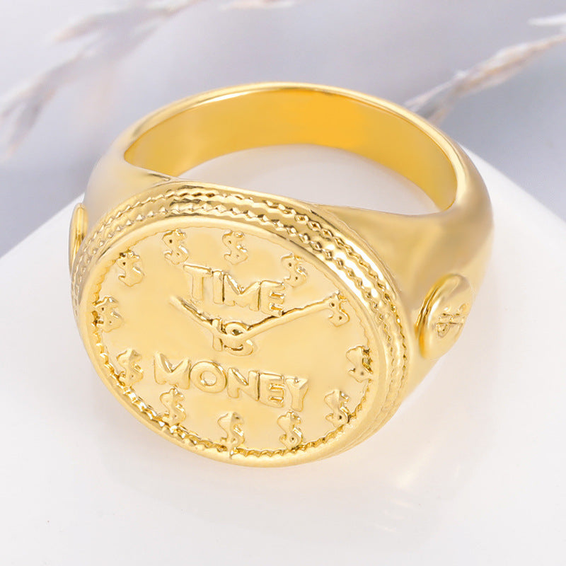 Men's And Women's Watch Ring Hip-hop Style