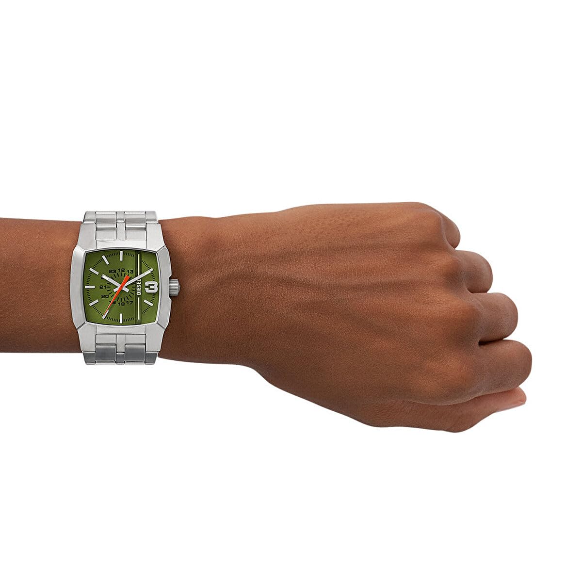 Diesel Orologio Cliffhanger da uomo, Movimento al quarzo a tre lancette con Cinturino in silicone, acciaio inox o pelle
