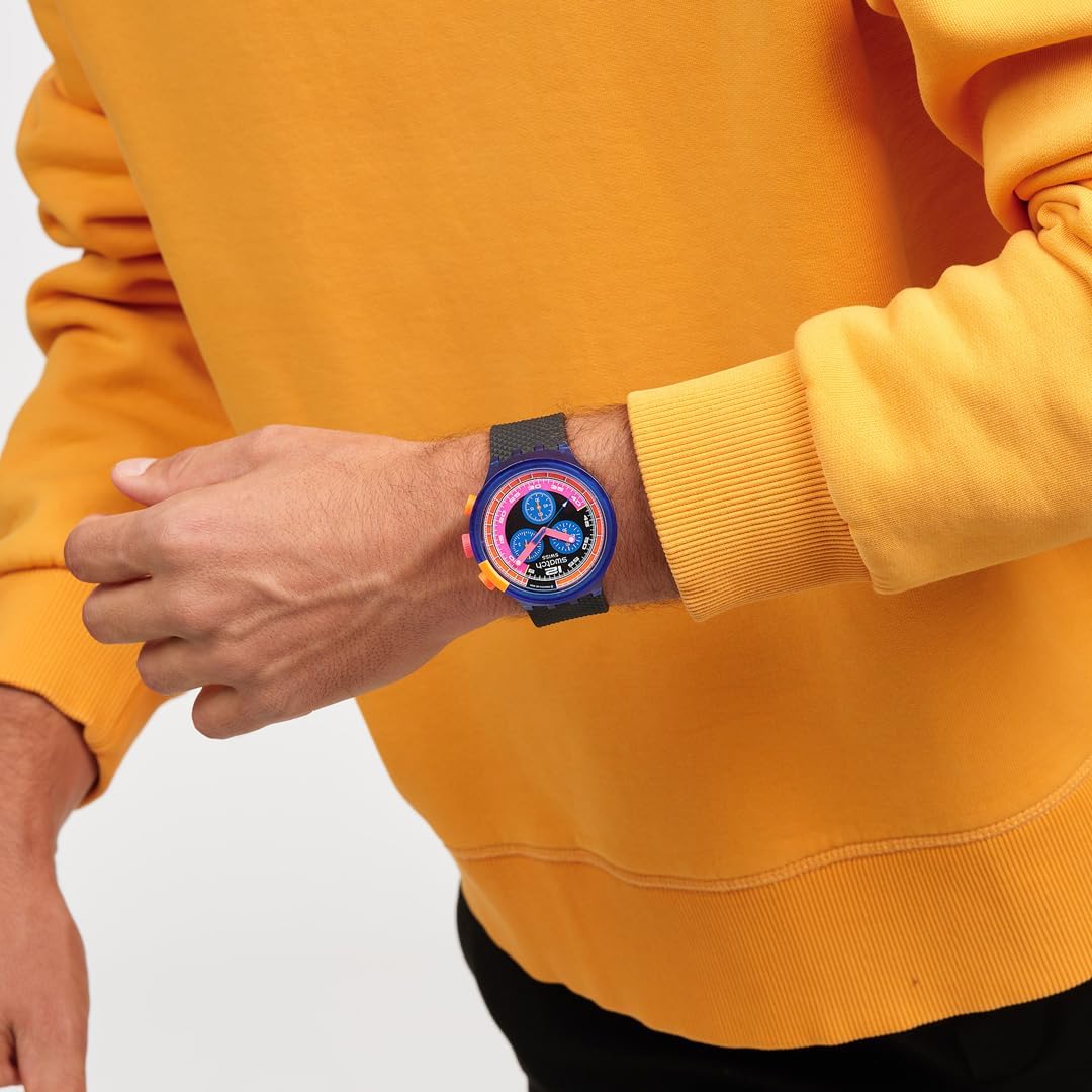 Swatch - Orologio in plastic. blu-blu-nero