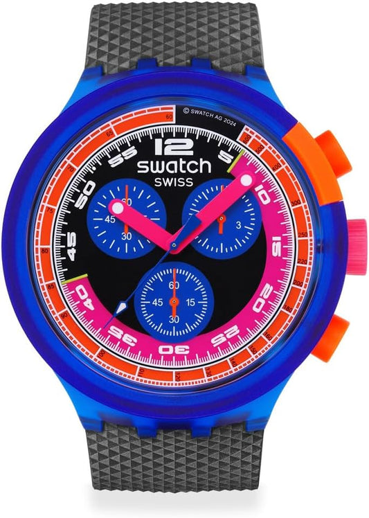 Swatch - Orologio in plastic. blu-blu-nero
